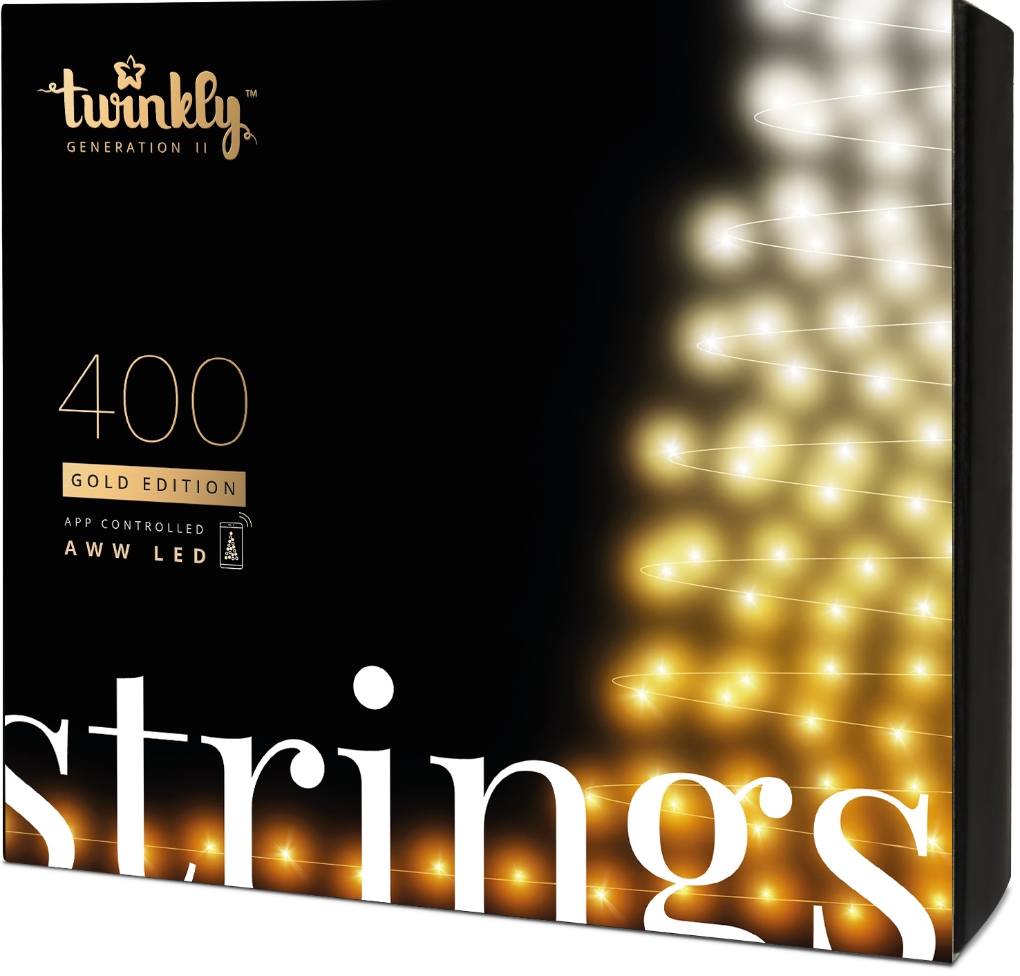 Гирлянда Twinkly Smart LED Strings AWW 400 Black (TWS400GOP-BEU) в Киеве