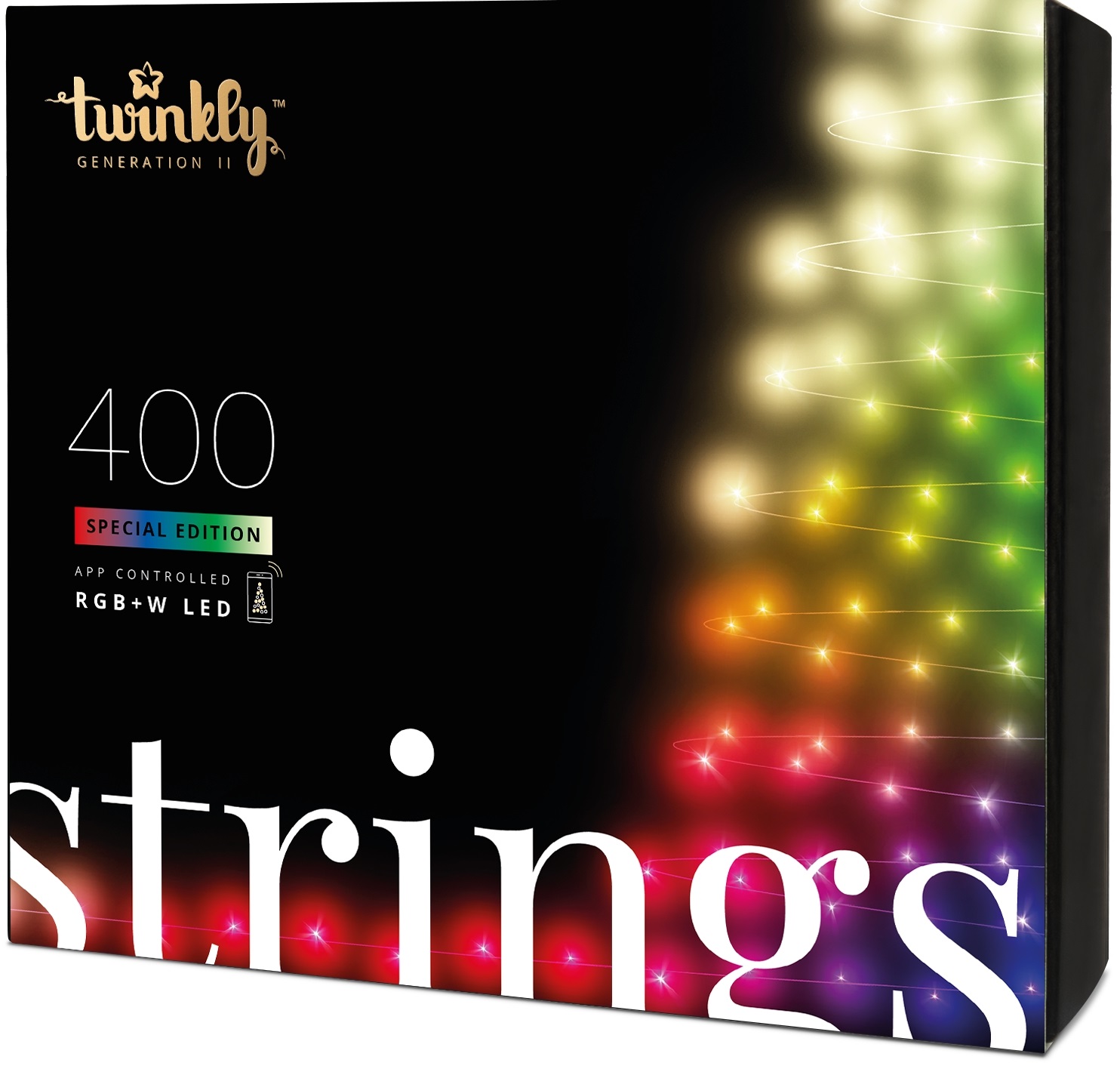 Гірлянда Twinkly Smart LED Strings RGBW 400 Black (TWS400SPP-BEU) в Києві