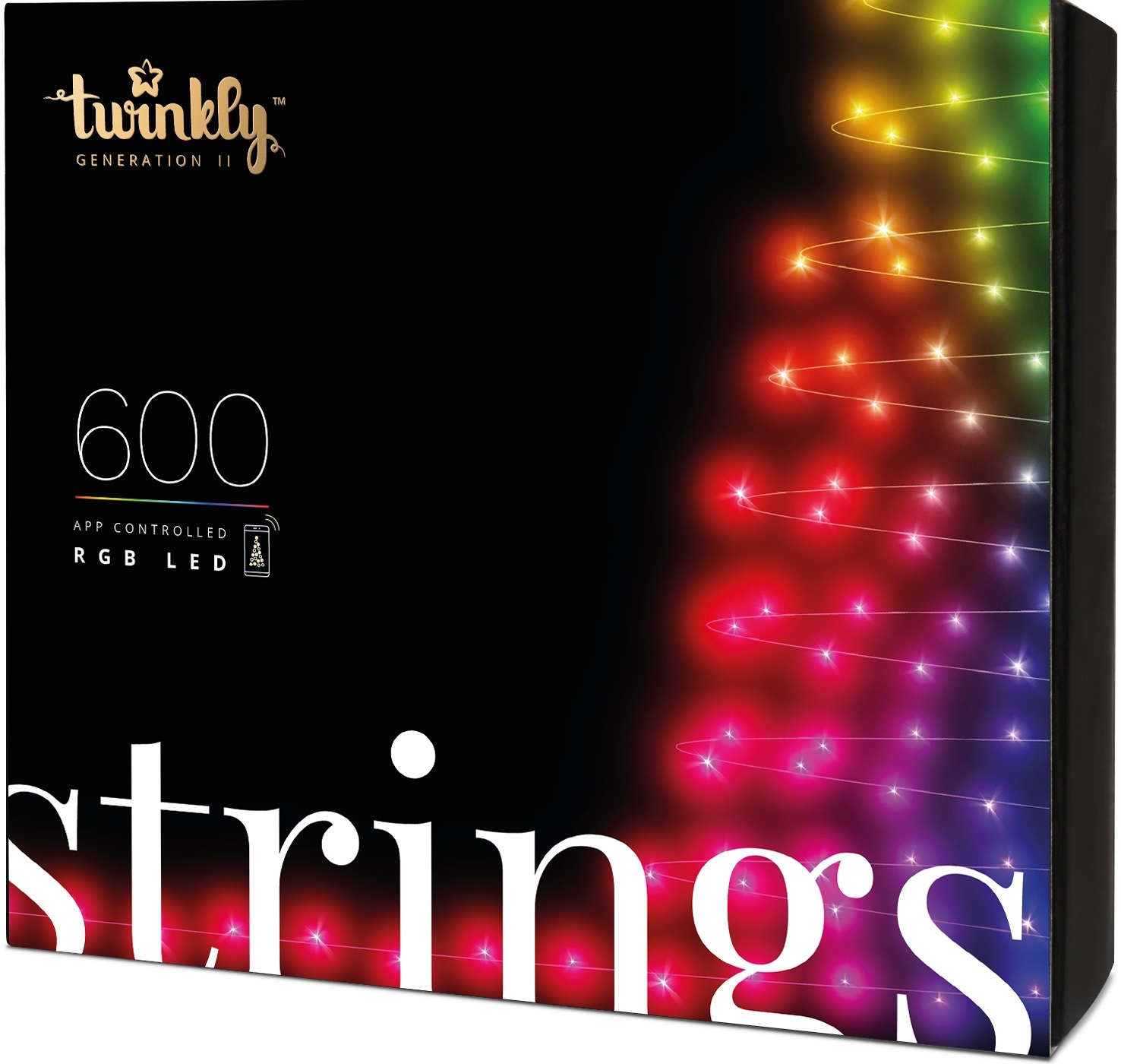 Гірлянда Twinkly Smart LED Strings RGB 600 Black (TWS600STP-BEU) в Києві