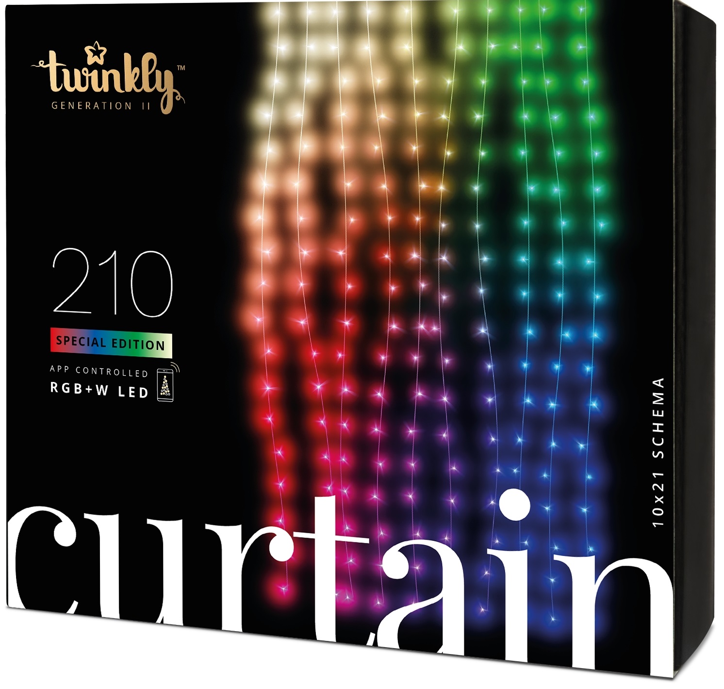 Гирлянда Twinkly Smart LED Curtain Wall RGBW 210 Transparent (TWW210SPP-TEU) в Киеве