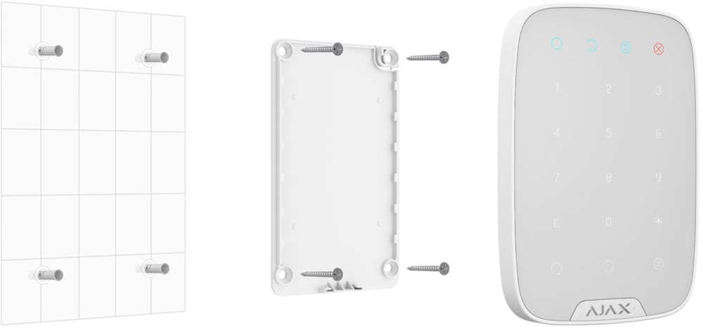 Бездротова сенсорна клавіатура AJAX Keypad Plus 8EU White (000023070) · 2