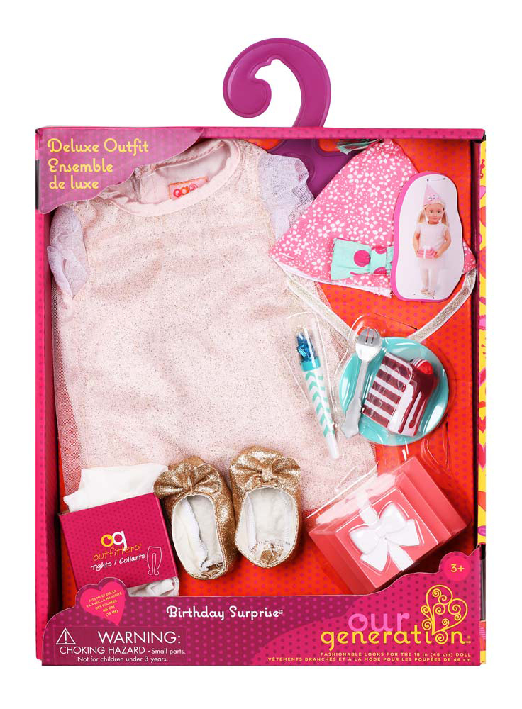 Набір одягу для ляльок OUR GENERATION Deluxe Для Дня народження з аксесуарами (BD30229Z) в Києві