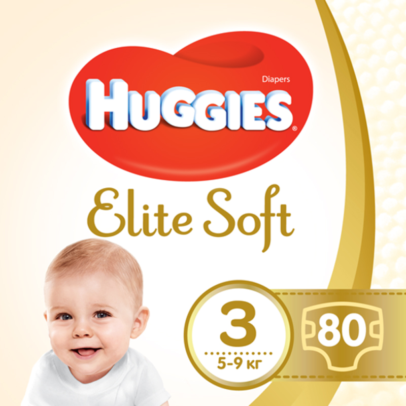 Підгузки HUGGIES Elite Soft 3 Mega 80 шт. (5029053545295) в Києві
