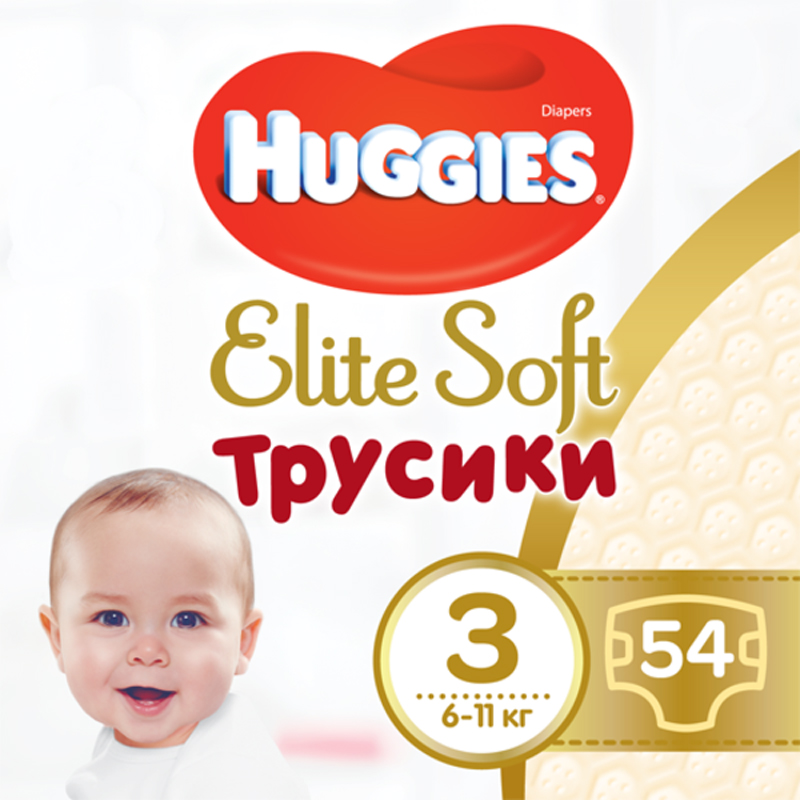 Підгузки-трусики HUGGIES Elite Soft Pants M Розмір 3 (6-11 кг) Mega 54 шт. (5029053546995) в Києві