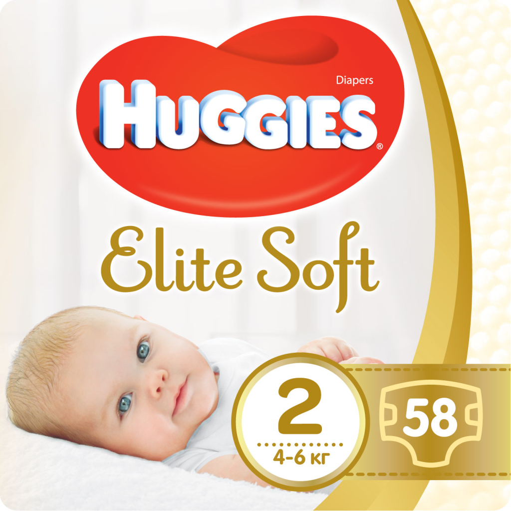 Подгузники HUGGIES Elite Soft 2 Jumbo 58 шт (5029053578071) в Киеве