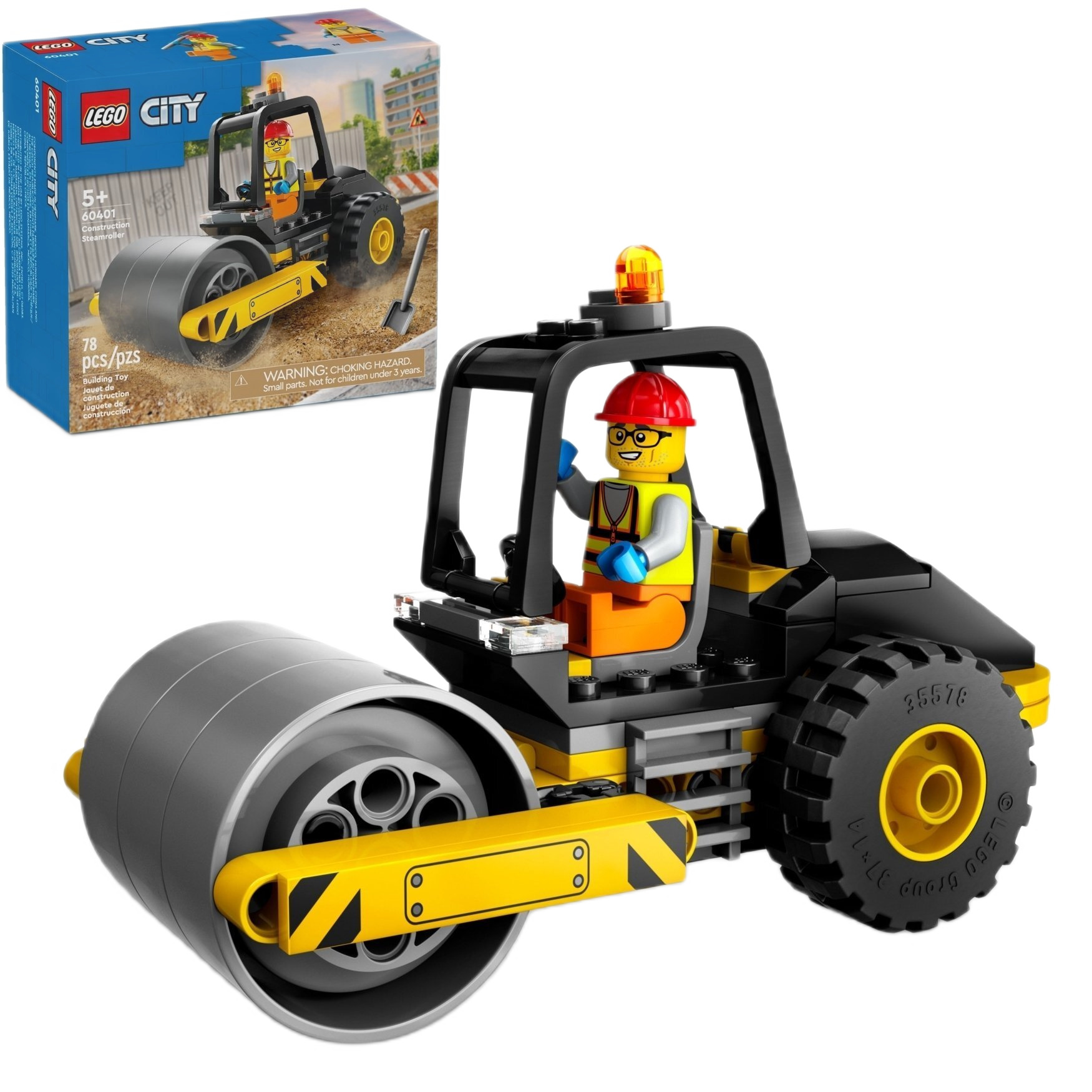 Конструктор LEGO City Будівельний паровий каток 78 деталей (60401) в Києві