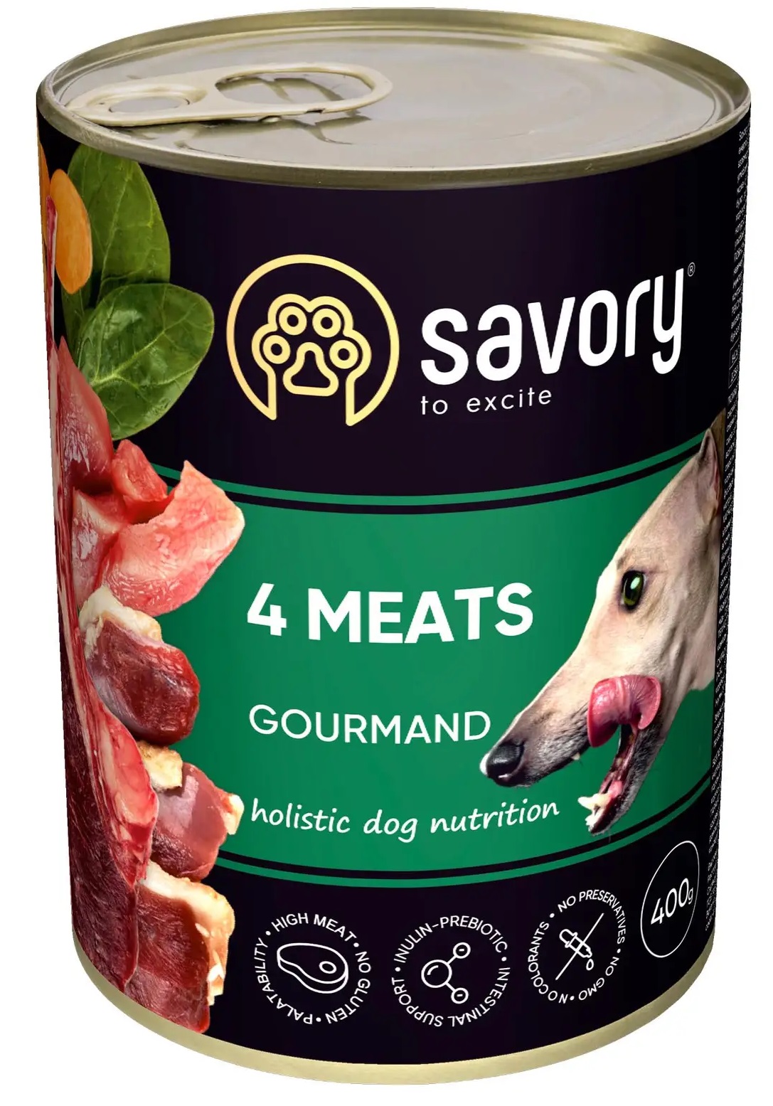 Влажный корм для собак SAVORY Dog Gourmand 4 вида мяса 400 г (30396) в Киеве