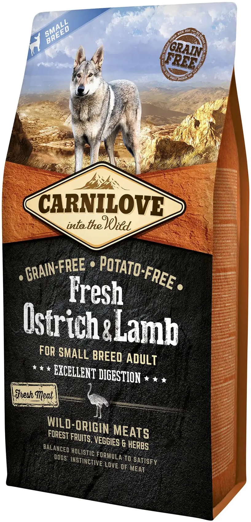 Сухой корм для собак CARNILOVE Fresh Ostrich and Lamb страус и ягненок 6 кг (170870/7496) в Киеве