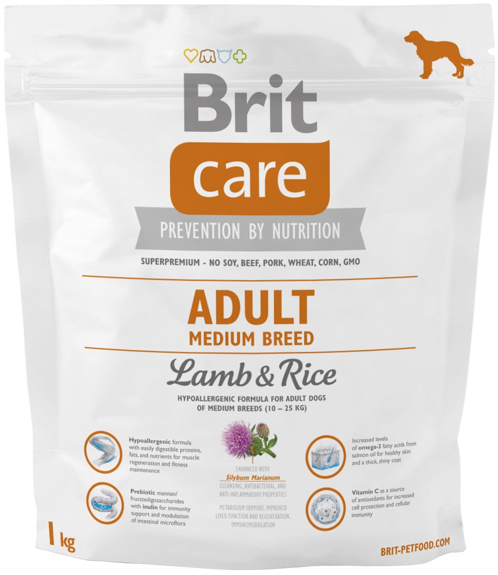 Сухой корм для собак BRIT Care Adult Medium Breed с ягненком и рисом 1 кг (132711 /9942) в Киеве