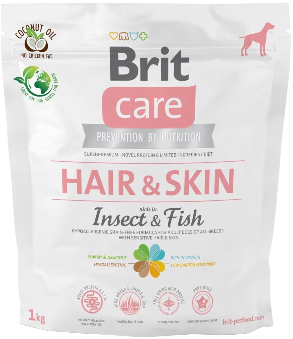 Сухой корм для собак BRIT Care Hair&Skin с насекомыми и рыбой 1 кг (171702) в Киеве