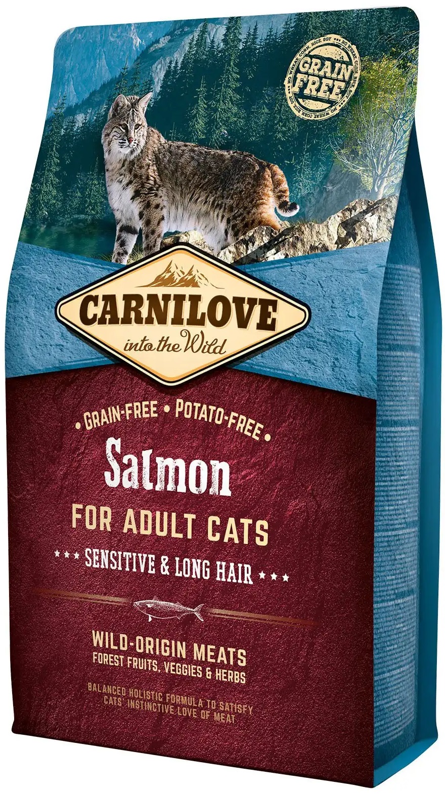 ᐉ Сухий корм для котів CARNILOVE Cat Sensitive and Long Hair лосось 2 ...