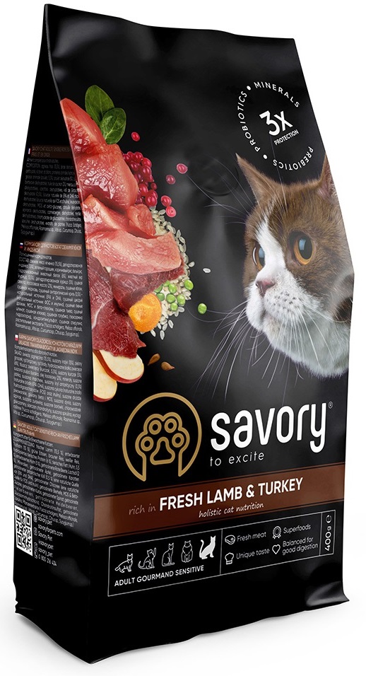 ᐉ Сухой корм для кошек SAVORY Adult Cat Sensitive Digestion Fresh Lamb ...