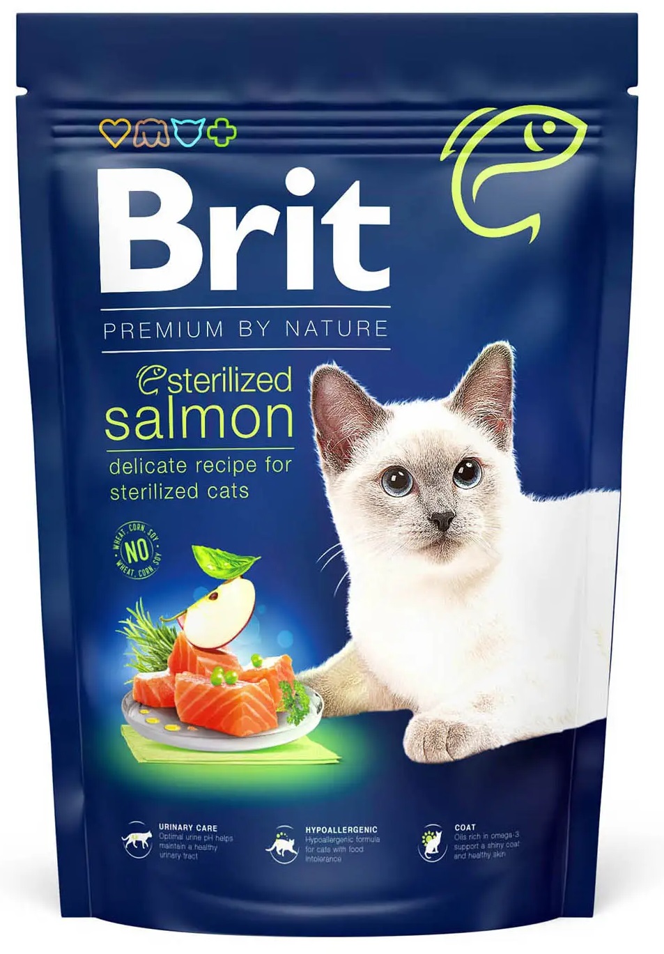 Сухий корм для котів BRIT Premium by Nature Cat Sterilized Salmon лосось 800 г (171856) в Києві