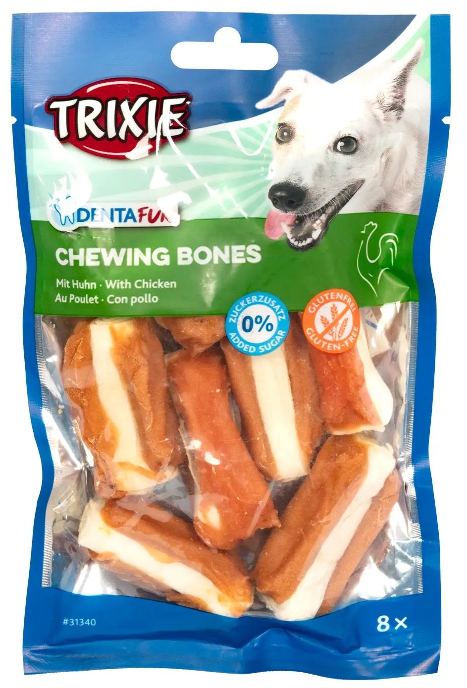 Ласощі для собак TRIXIE Denta Fun кістка з куркою 120г/5см 8 шт (31340) в Києві