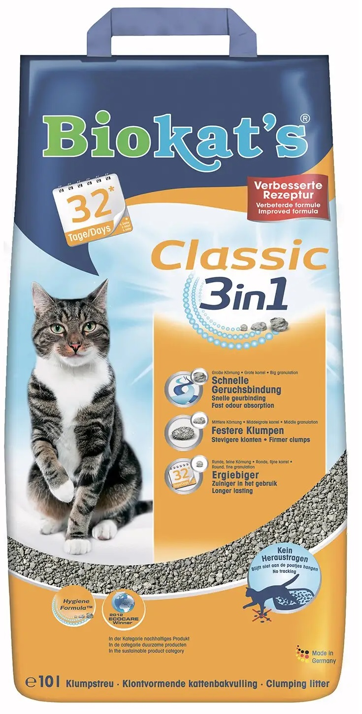 Наповнювач для котячого туалету BIOKAT'S Classic 3in1 бентонітовий 10 л (G-613307/614458) в Києві