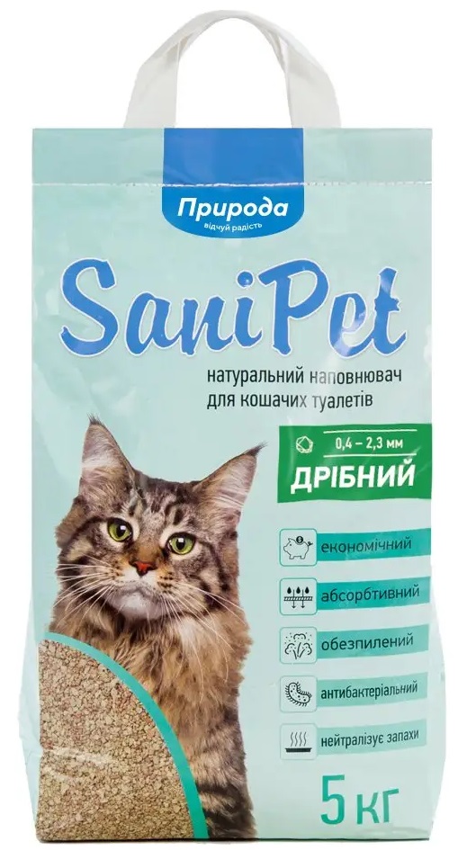 Наполнитель для кошачьего туалета ПРИРОДА Sani Pet бентонитовый Мелкий 5 кг (PR240784) в Киеве