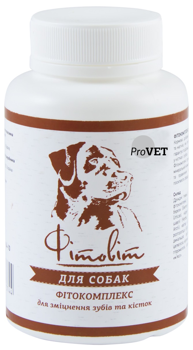 Вітаміни для собак PROVET Фітовіт для зубів та кісток 100 табл (PR241374) в Києві