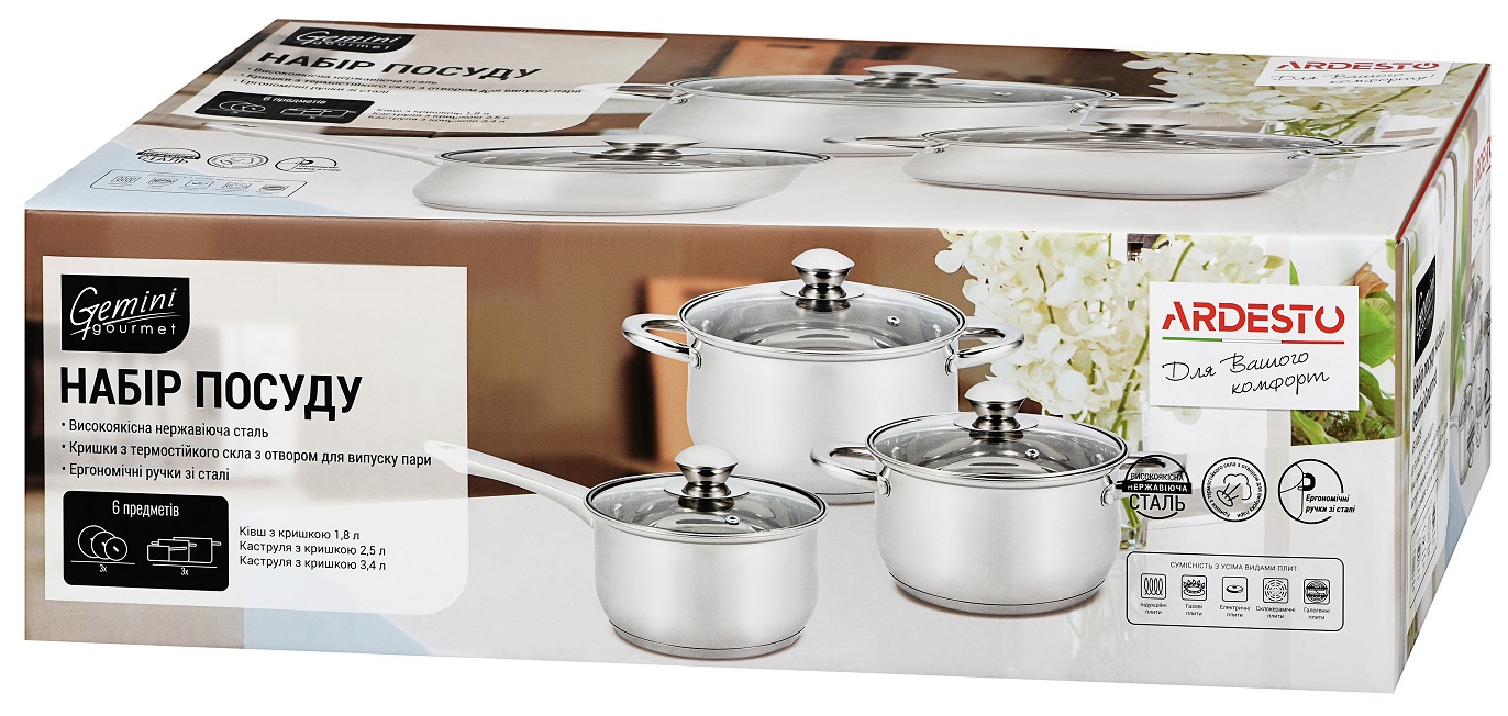 Набір посуду ARDESTO Gemini Gourmet Andria 6пр (AR1906PS) · 5