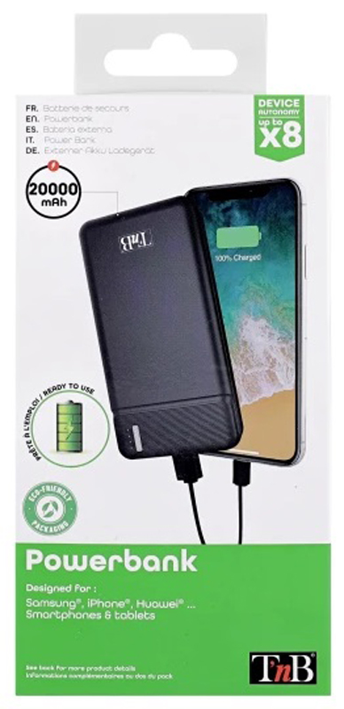 Універсальна мобільна батарея TnB 20000mAh 10W Black · 6