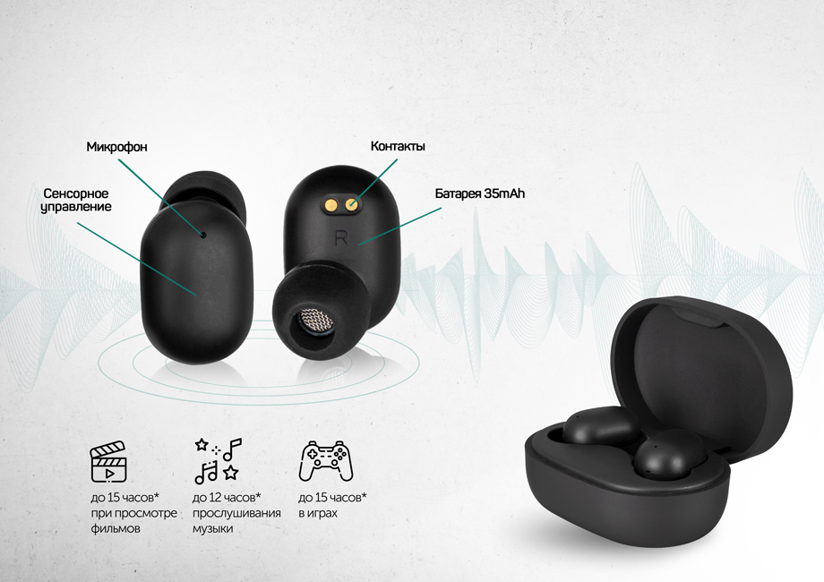 Навушники GELIUS Pro Reddots TWS Earbuds GP-TWS010 Black · 6