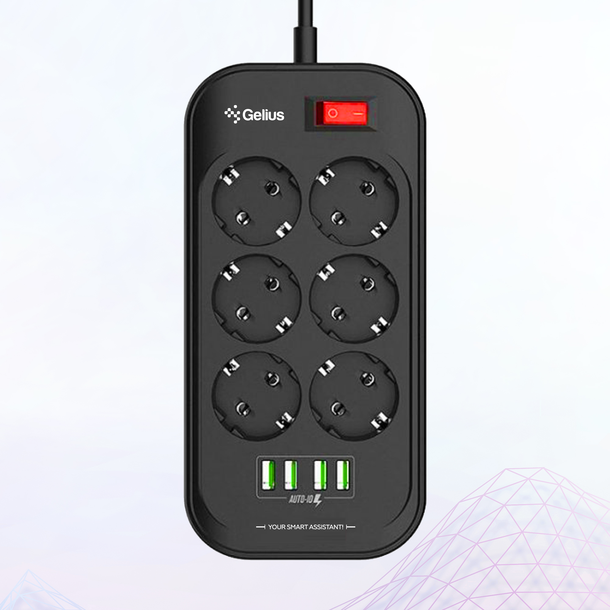 Мережевий фільтр GELIUS Pro PowerStrip U-Power GP-PS-002 6р 2м Black · 5