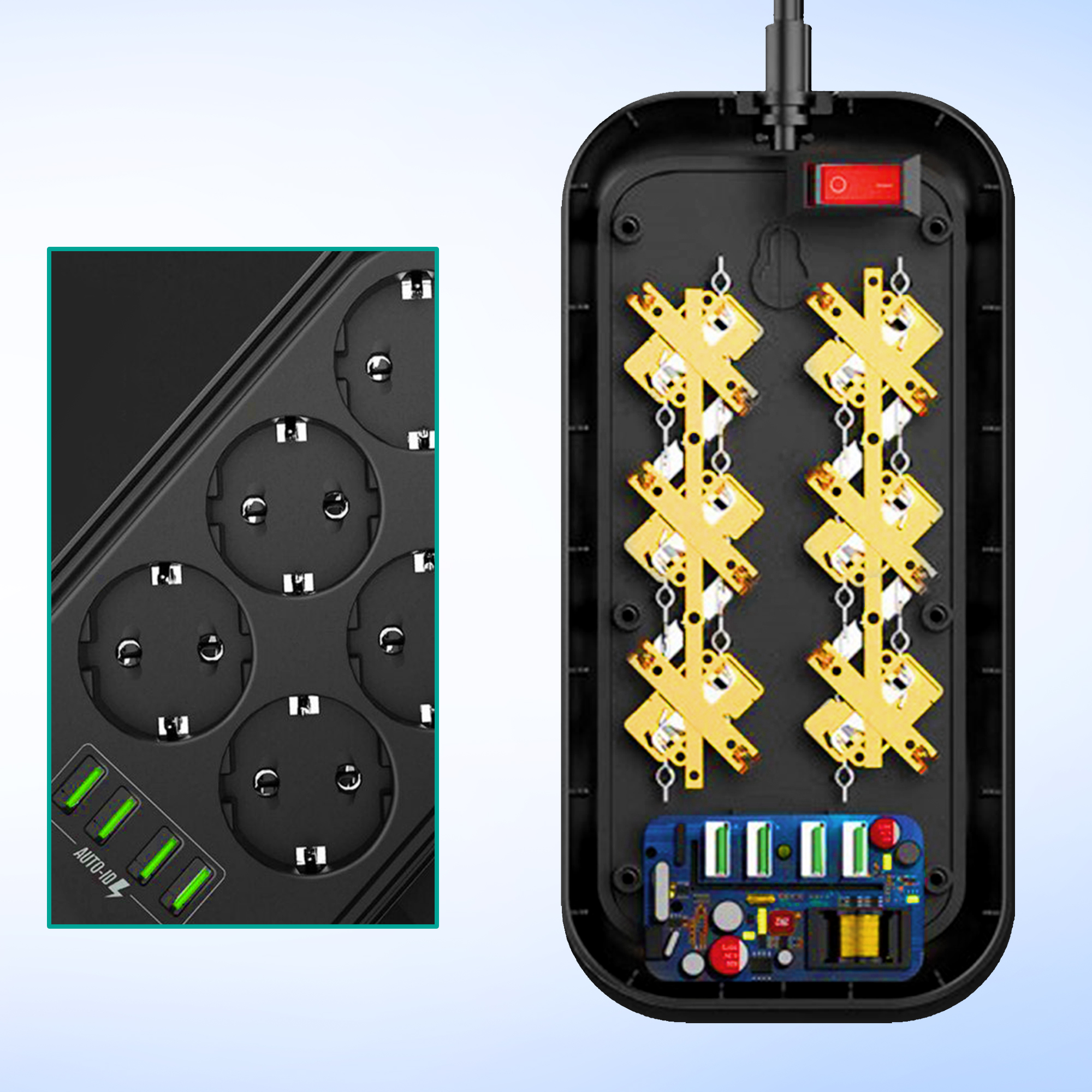 Мережевий фільтр GELIUS Pro PowerStrip U-Power GP-PS-002 6р 2м Black · 2