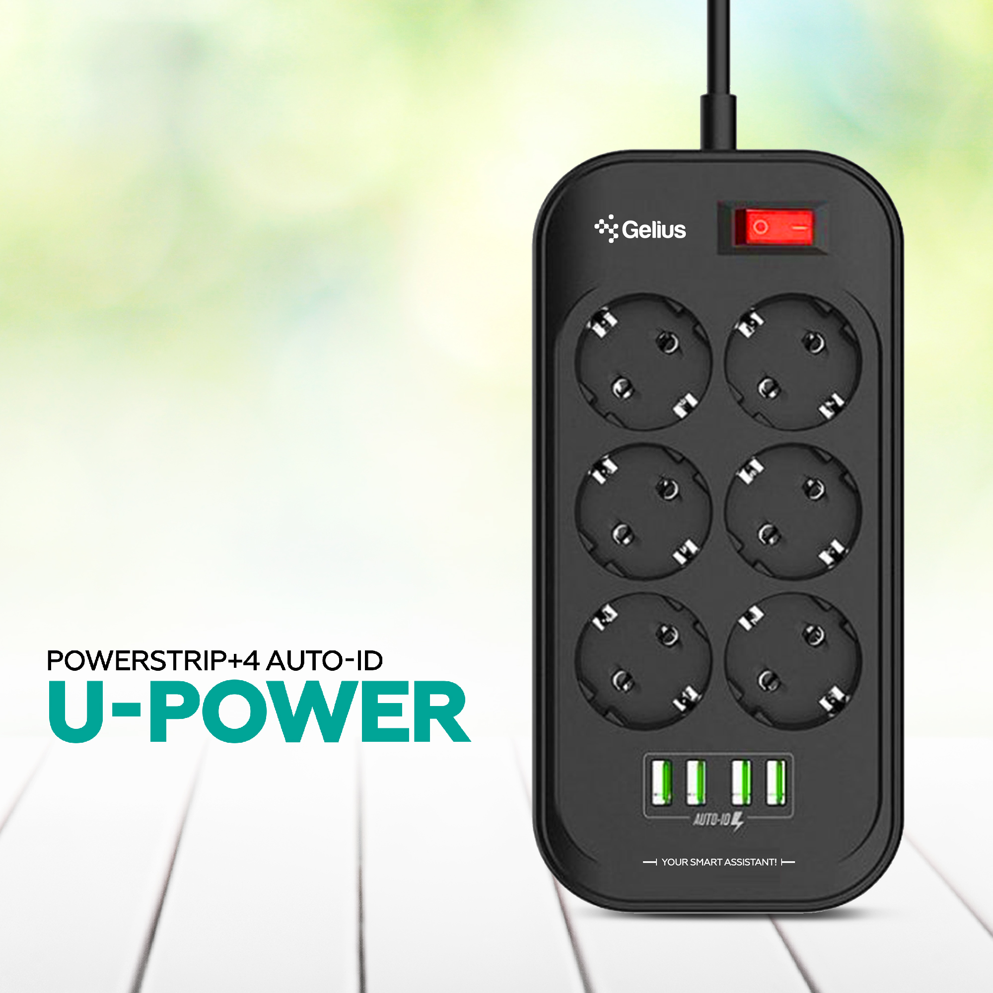 Мережевий фільтр GELIUS Pro PowerStrip U-Power GP-PS-002 6р 2м Black · 3