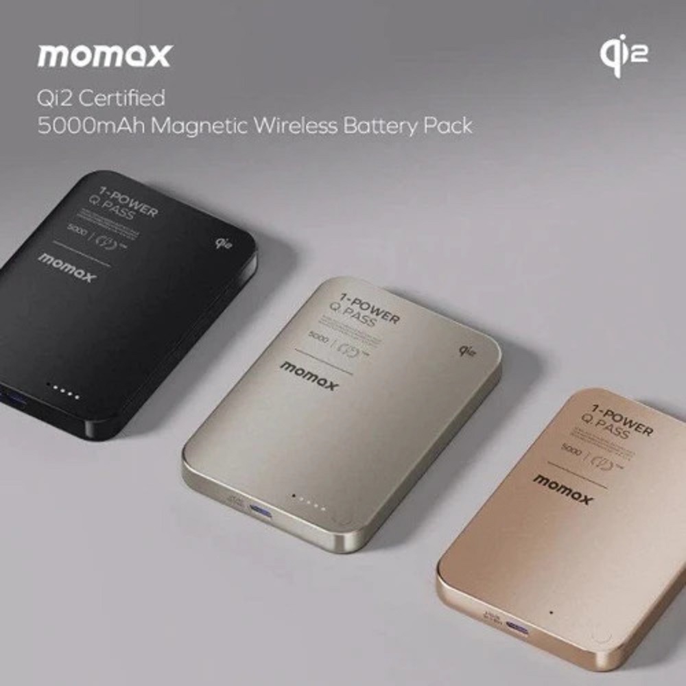 Батарея мобільна MOMAX 1-Power Q.Pass Qi2 5000mAh 20W Titanium (IP129Q2L) · 6