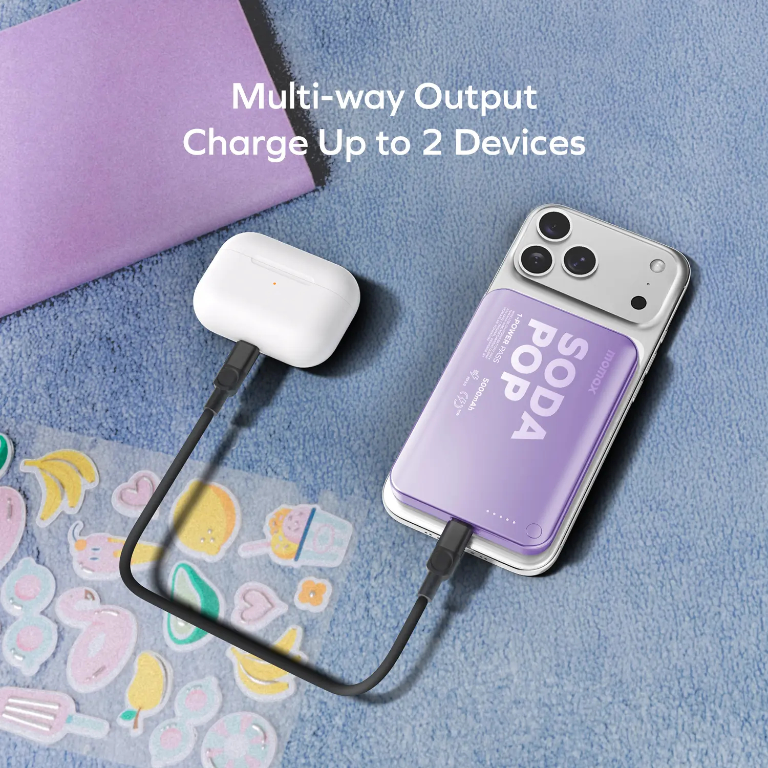 Батарея мобільна MOMAX 1-Power Pass 5000mAh 20W Silver (IP165S) · 3