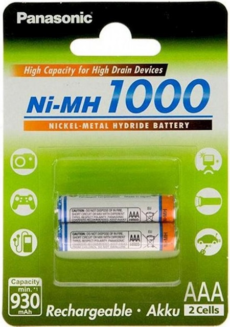 

Акк PANASONIC High Capacity R03/AAA 1000mAh 2 шт.