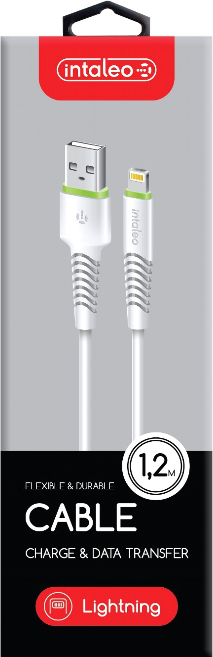 Кабель Intaleo CBFLEXL1 USB-Lightning/1,2м/K/White · 2